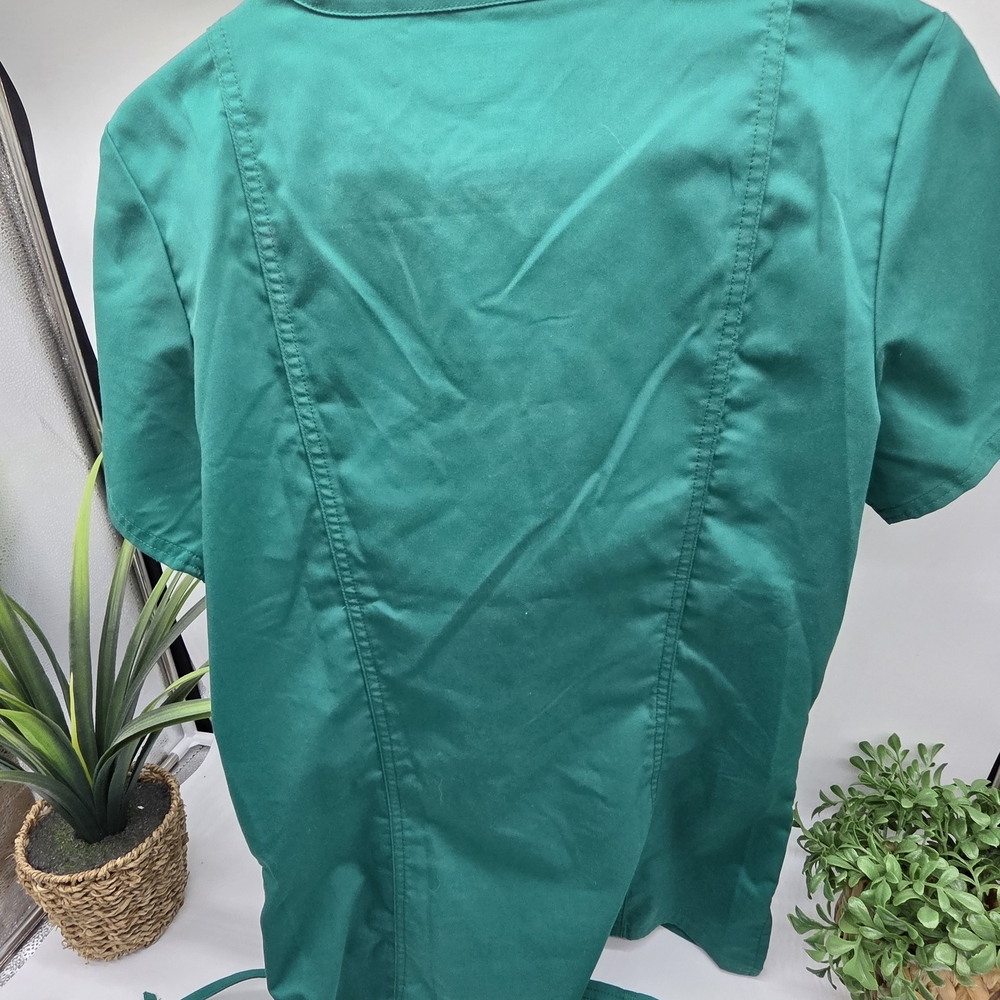 Hunter Green Women's Scrub Set Cherokee Workwear Ladies Top Pants XS Extra Small - Picture 7 of 10